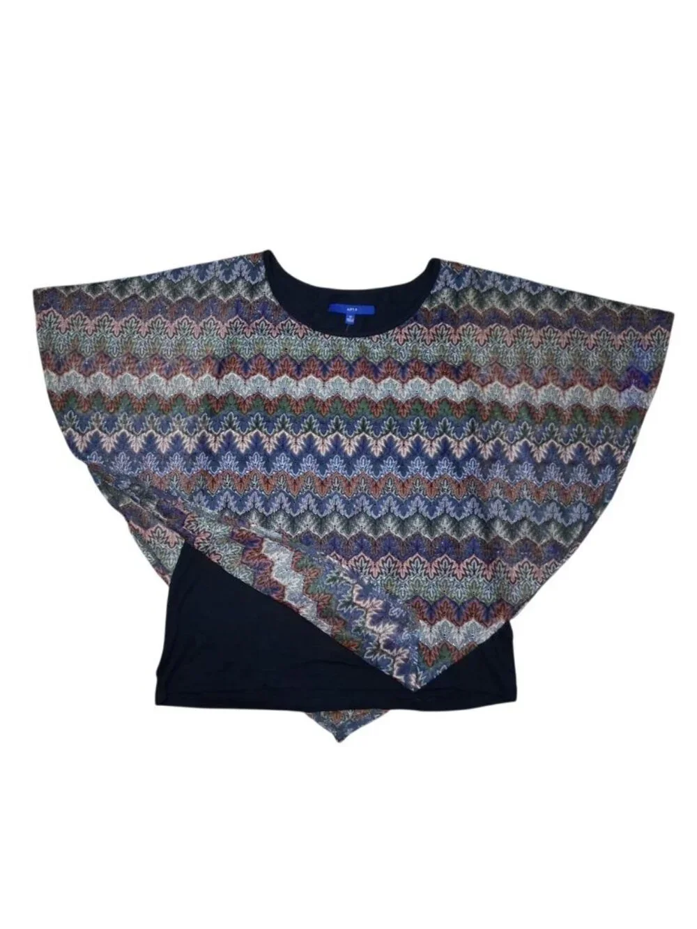 Apt. 9 Chevron Poncho Top Tank Overlay Medium Multicolor